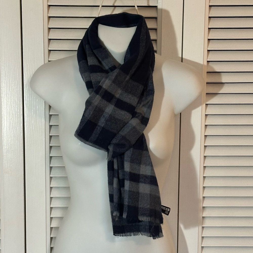 Express Dark Plaid Scarf for Men